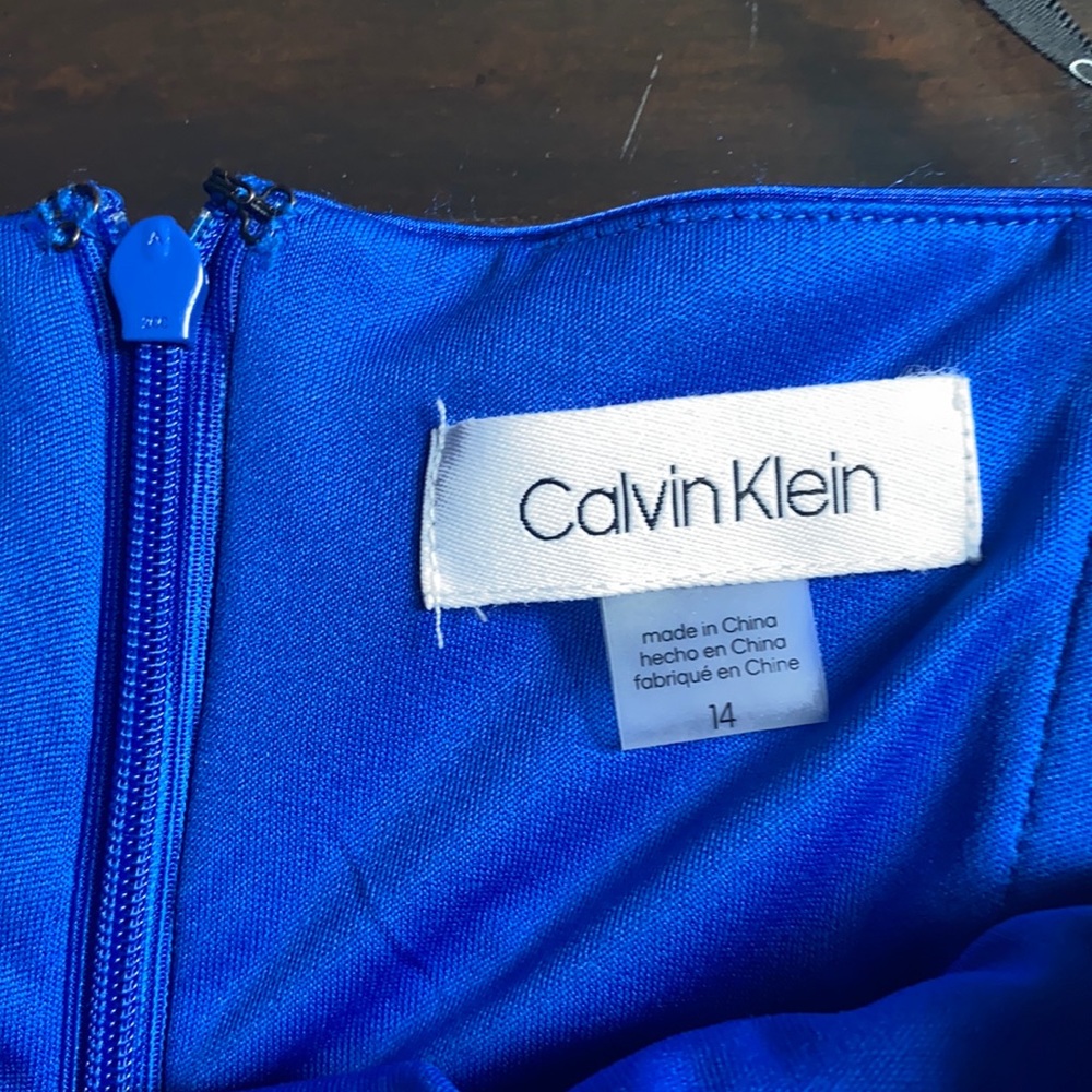 Calvin Klein Halter Neck Gown with Draped Neckline - Picture 7 of 14